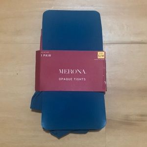 NWOT Target Merona Opaque “Vision Blue” tights, Size S/M